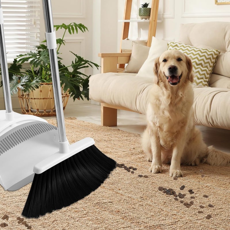 BSKLIN Broom and Dustpan Set, Broom with Dustpan Combo Set for Home 52-in Long Adjustable Handle Dustpan Teeth to Clean Hair for Home Office Kitchen Lobby - Image 5